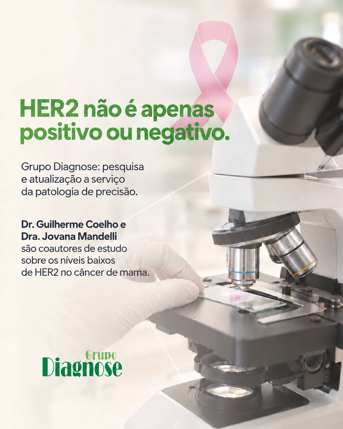 Grupo Diagnose participa de pesquisa sobre HER2 no câncer de mama.
